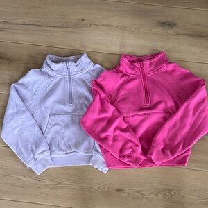 GAP Kids Girls Pink and Purple 1/4 Zip Up Sweatshirts Size Large 10